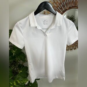 Nike White Dri-FIT Performance Polo
